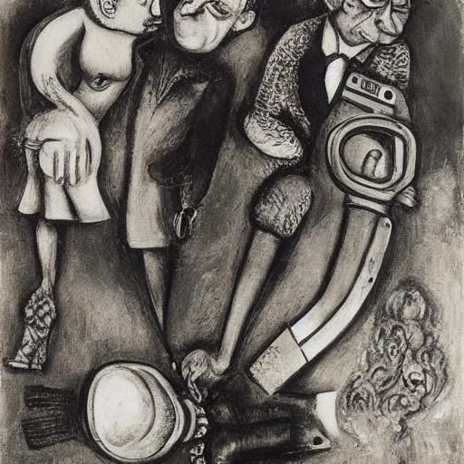 Locksmith Vasya's Surreal Divorce: Expressionist Art