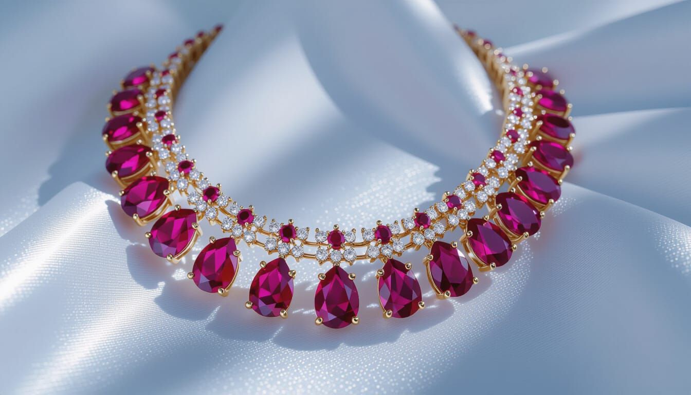 Regal Ruby and Diamond Necklace Photography