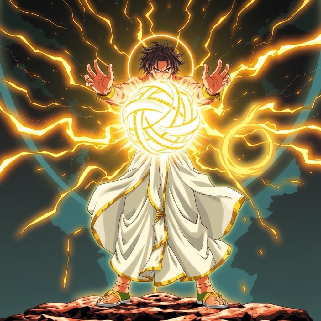 Super Saiyan Jesus Christ with Genkidama, Hyper Epic Artwork