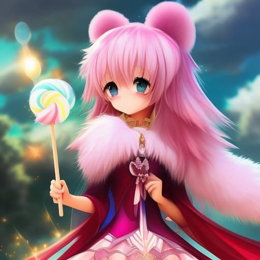 Anime Marshmallow Girl: Dreamy, Hyperrealistic Digital Art