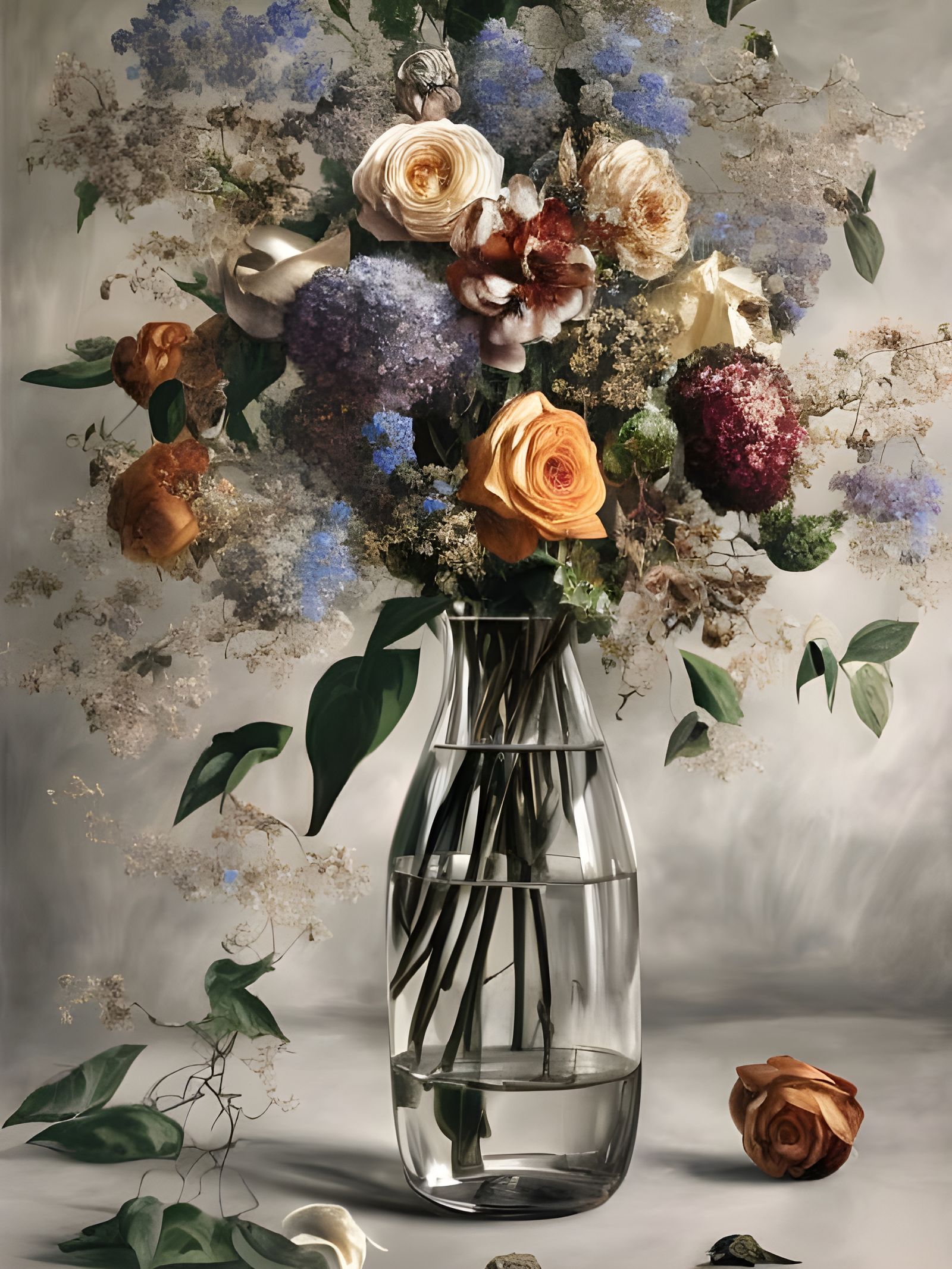 Lush Flower Bouquet in Hyperreal Digital Painting