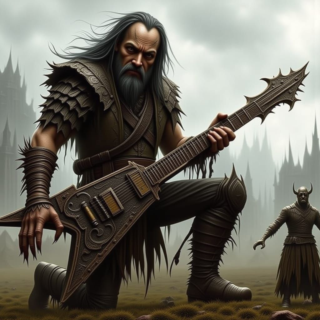 Giant Punk Rocker Plays for Tiny Village