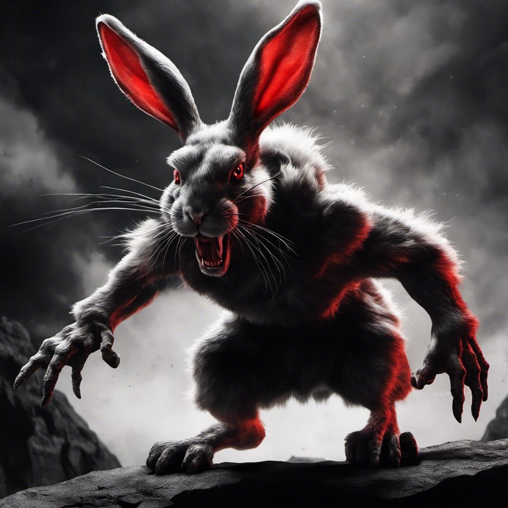 Psychotic Killer Rabbit Leaping from the Darkness