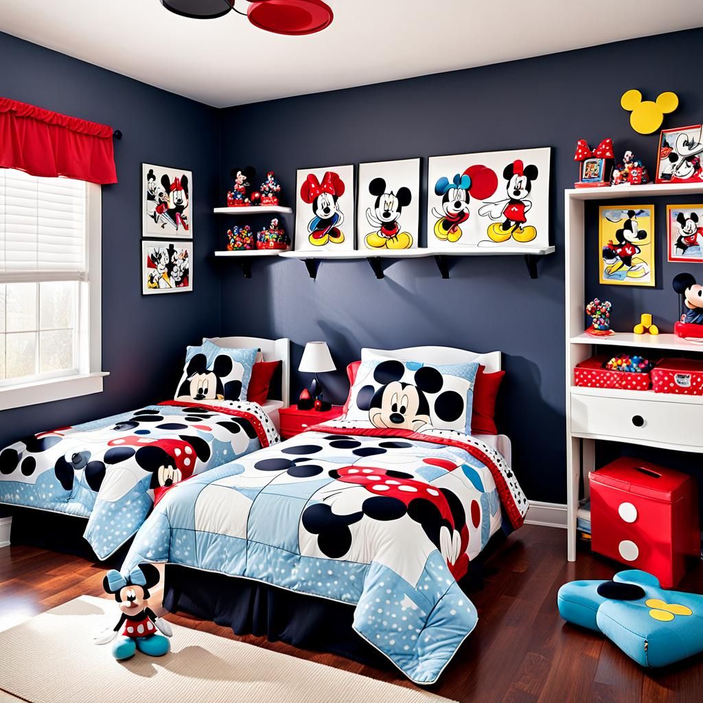 Mickey and Minnie Mouse Themed Bedroom