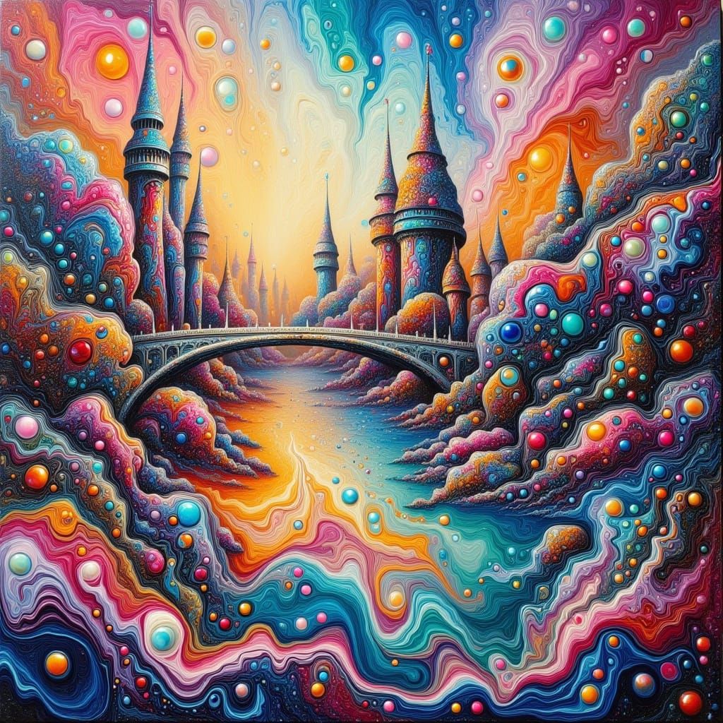 Abstract Expressionist Cityscape in Thick Oil Paint