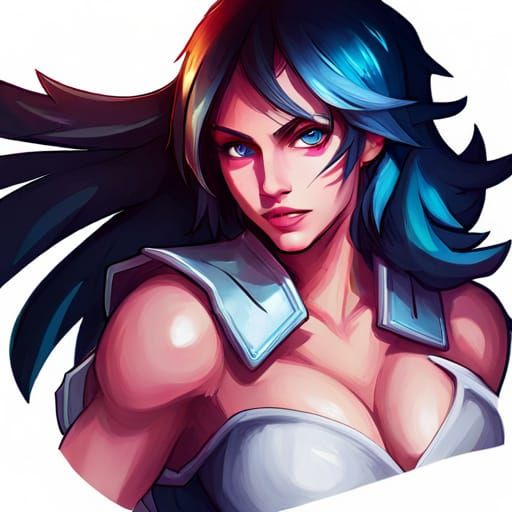 Ahri Portrait in Digital Art Style