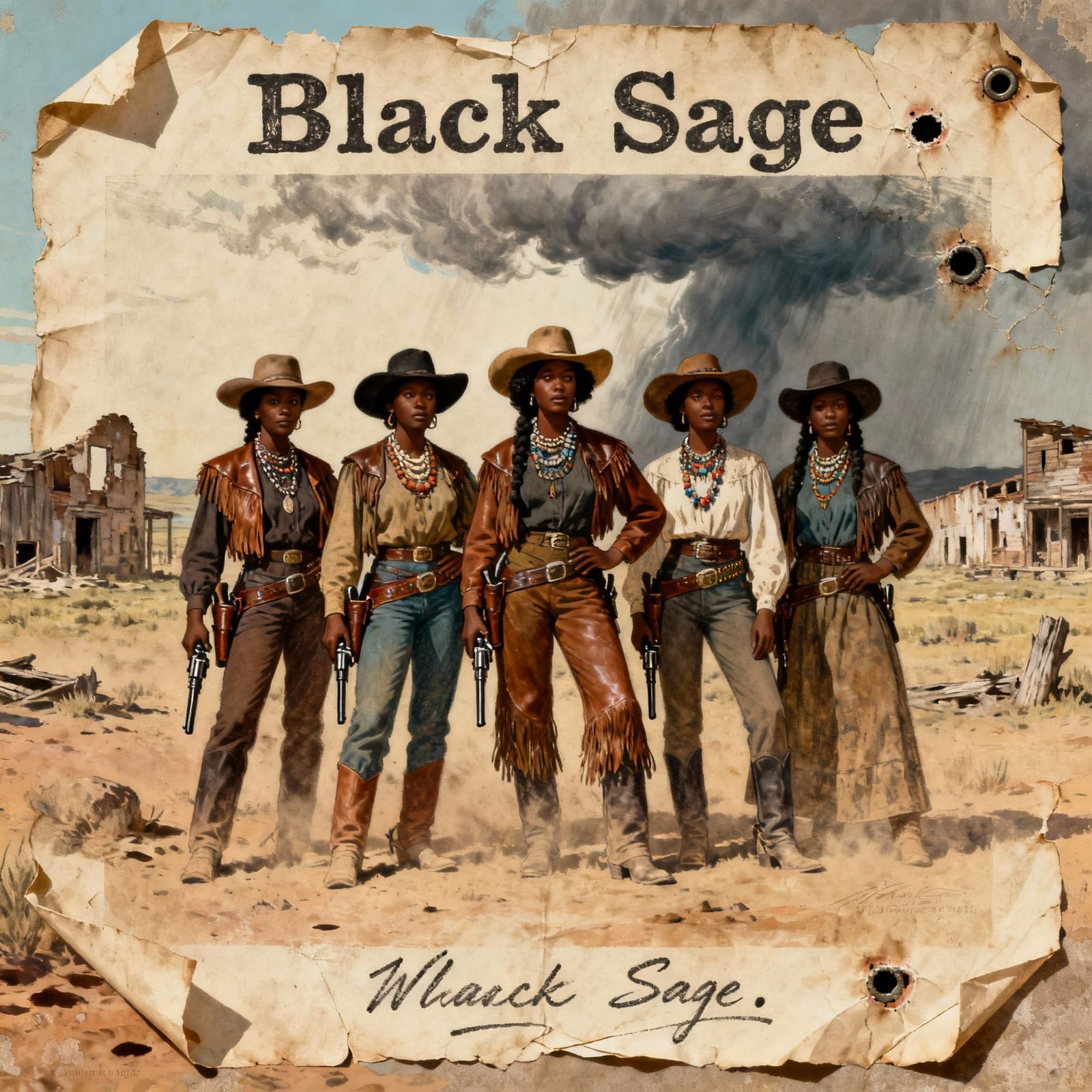 Black Sage Outlaw Gang: 1870s Wanted Poster
