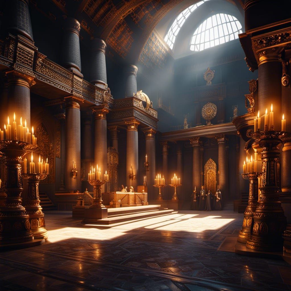 Ancient Pagan Temple Interior in 3D