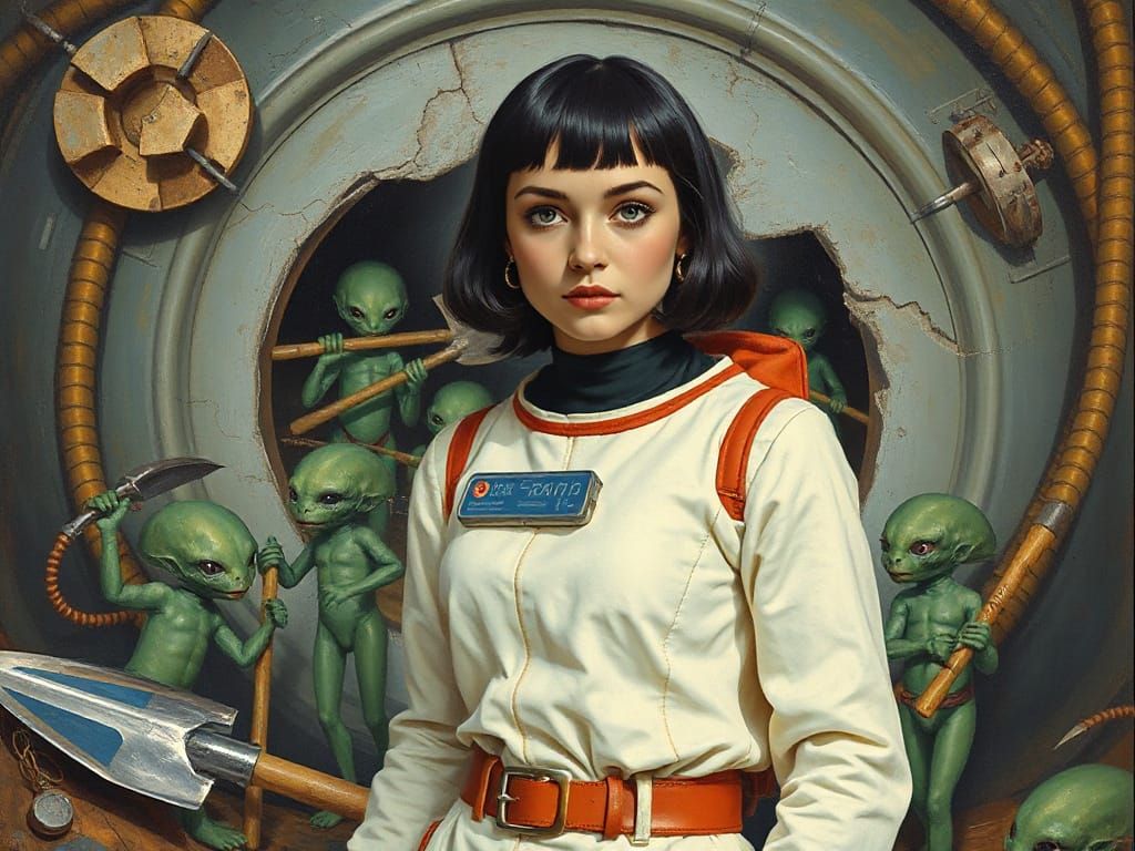 Space Age Snow White and Her Alien Miners