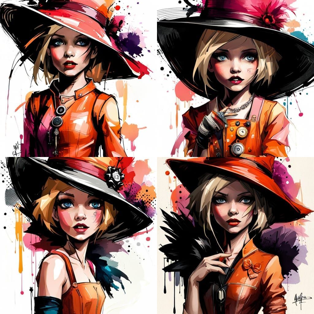 Elegant Portrait in Surreal Digital Art Style