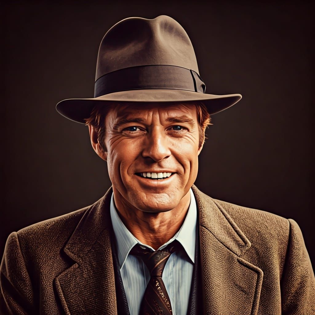 Robert Redford Portrait in Cinematic Film Style