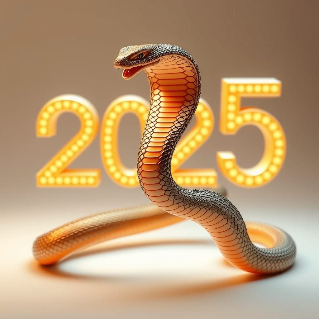 Sleek Snake Design in Neon Colors for Lumar's New Year 2025