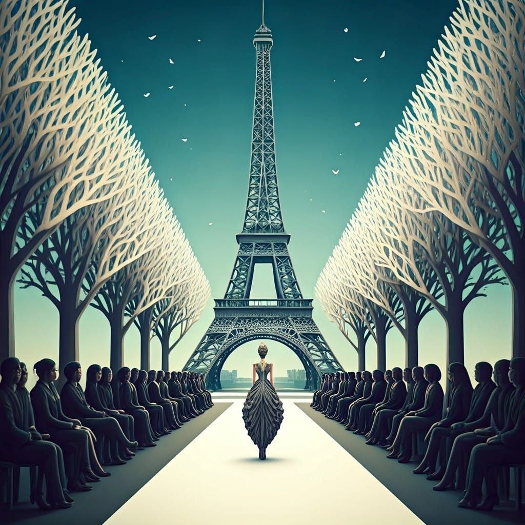 Elegant Surrealism on Parisian Fashion Runway