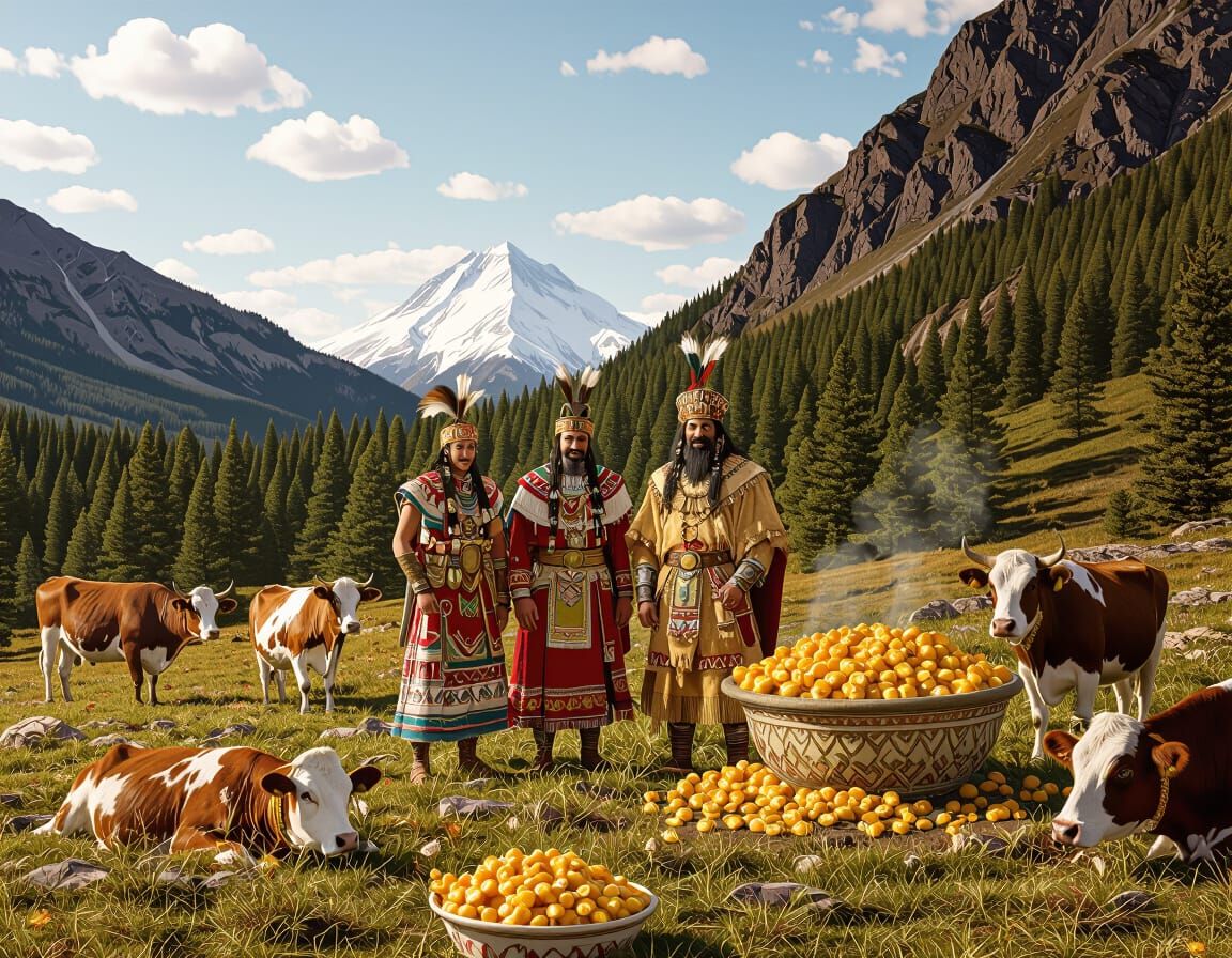 Scythian-Persian Figures with Cows and Poutine Kurgan