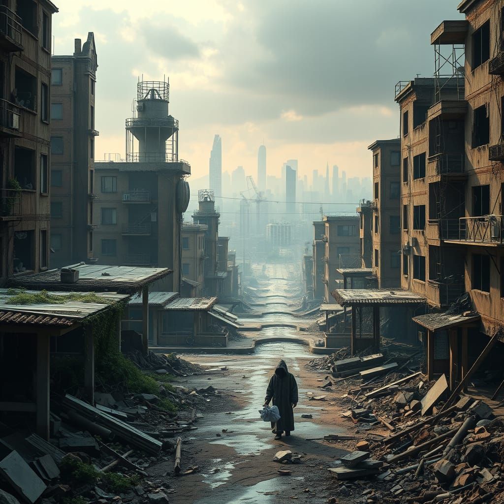 Surreal Dystopian Landscape in Soft Focus, Inspired by Origa...