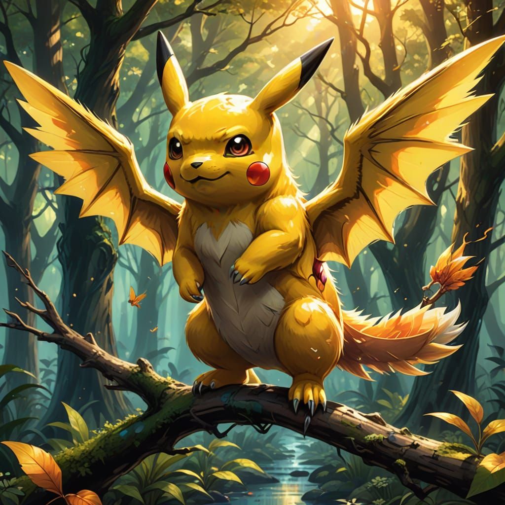 Mystical Winged Pokémon-Inspired Creature