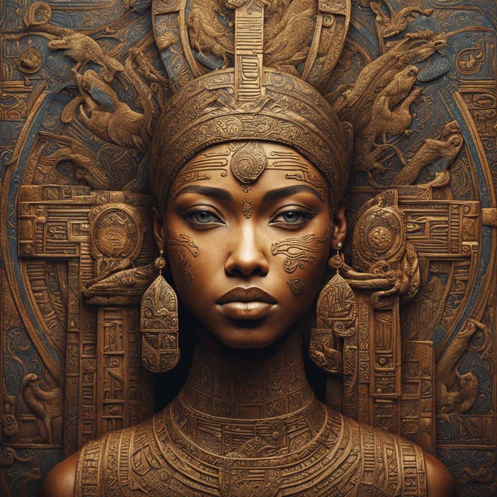 Golden Woman: Hyper-Realistic Digital Art Portrait