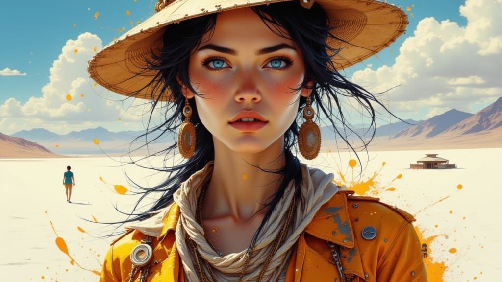 Salar de Uyuni Sailors in Concept Art Style