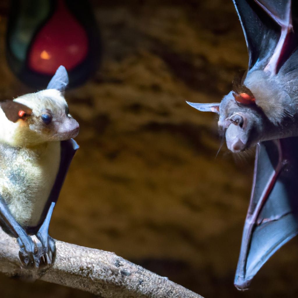 Contrast of Black and White Fruit Bats