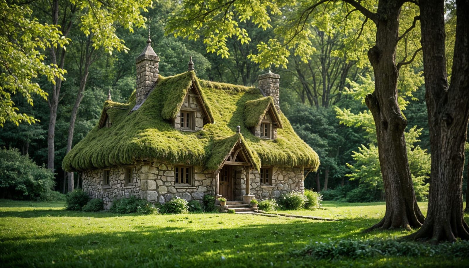 Rustic Stone Cottage with Round Towers