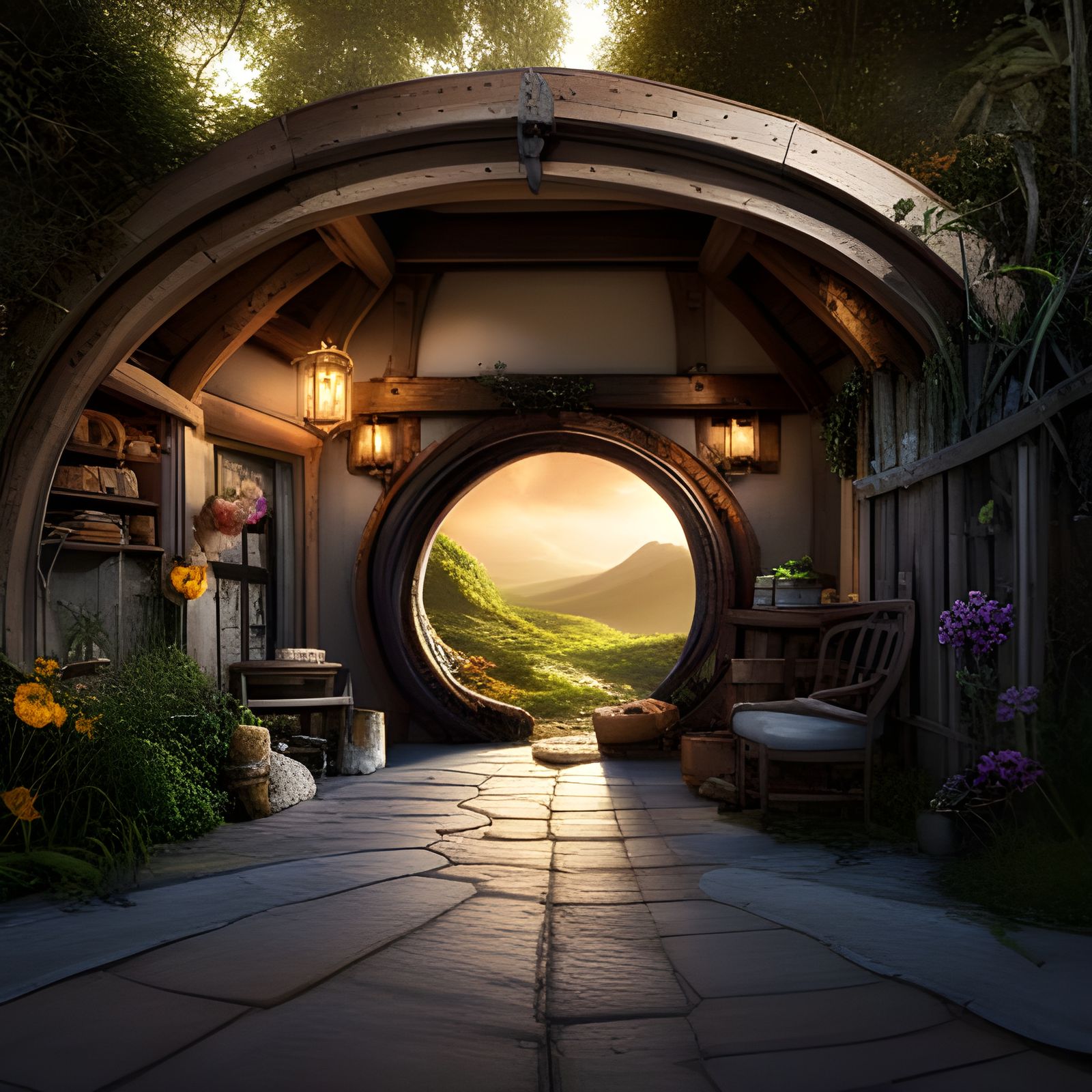 Fantastical Hobbit Hole Concept Art