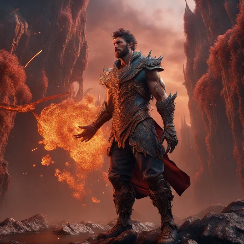 Detailed Matte Painting of a Hot Man