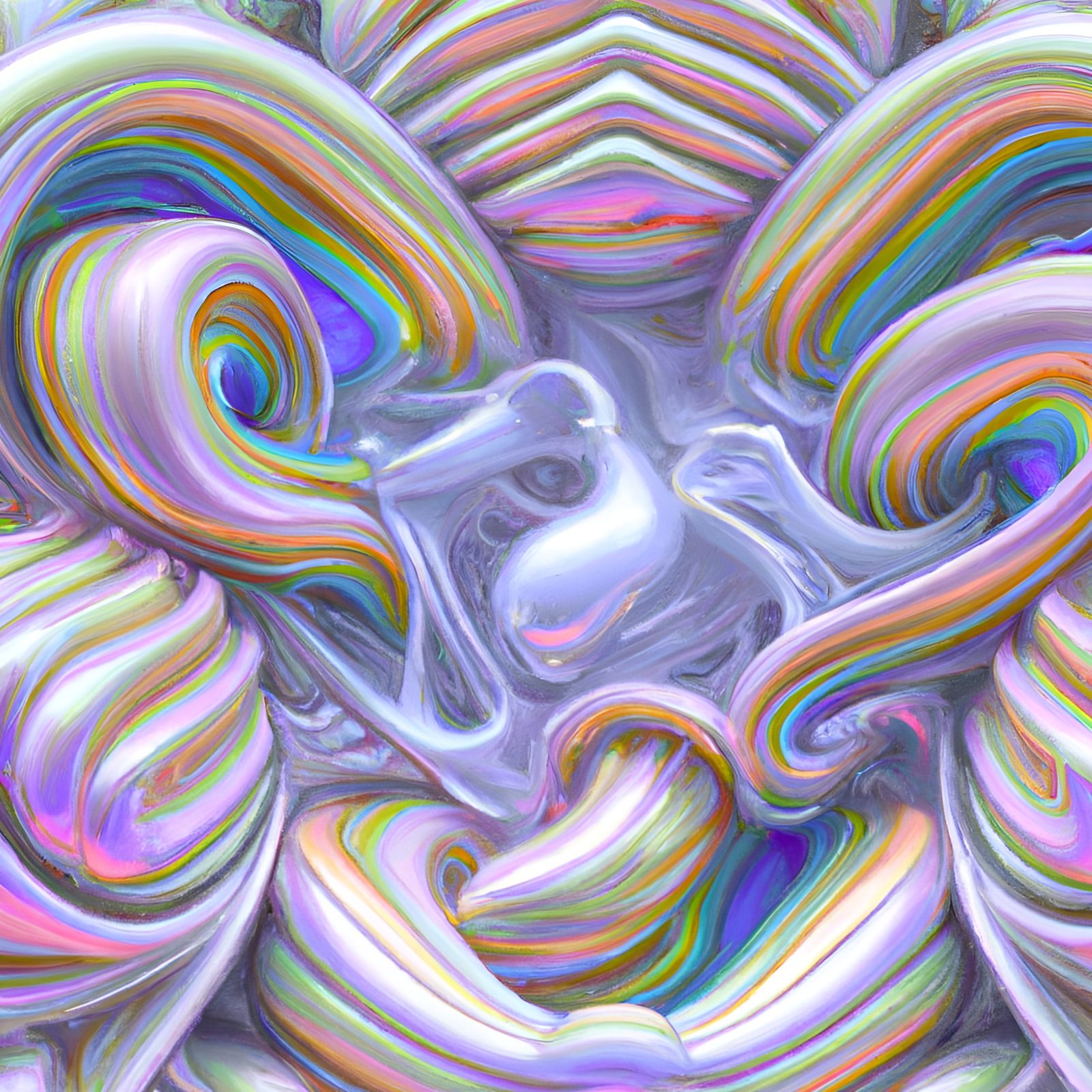 Opalescent Curves in Vibrant Geometric Psy-Fi Pattern