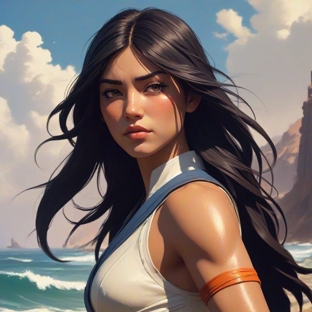 Surreal Anime Warrior Transcends Martial Arts Mastery