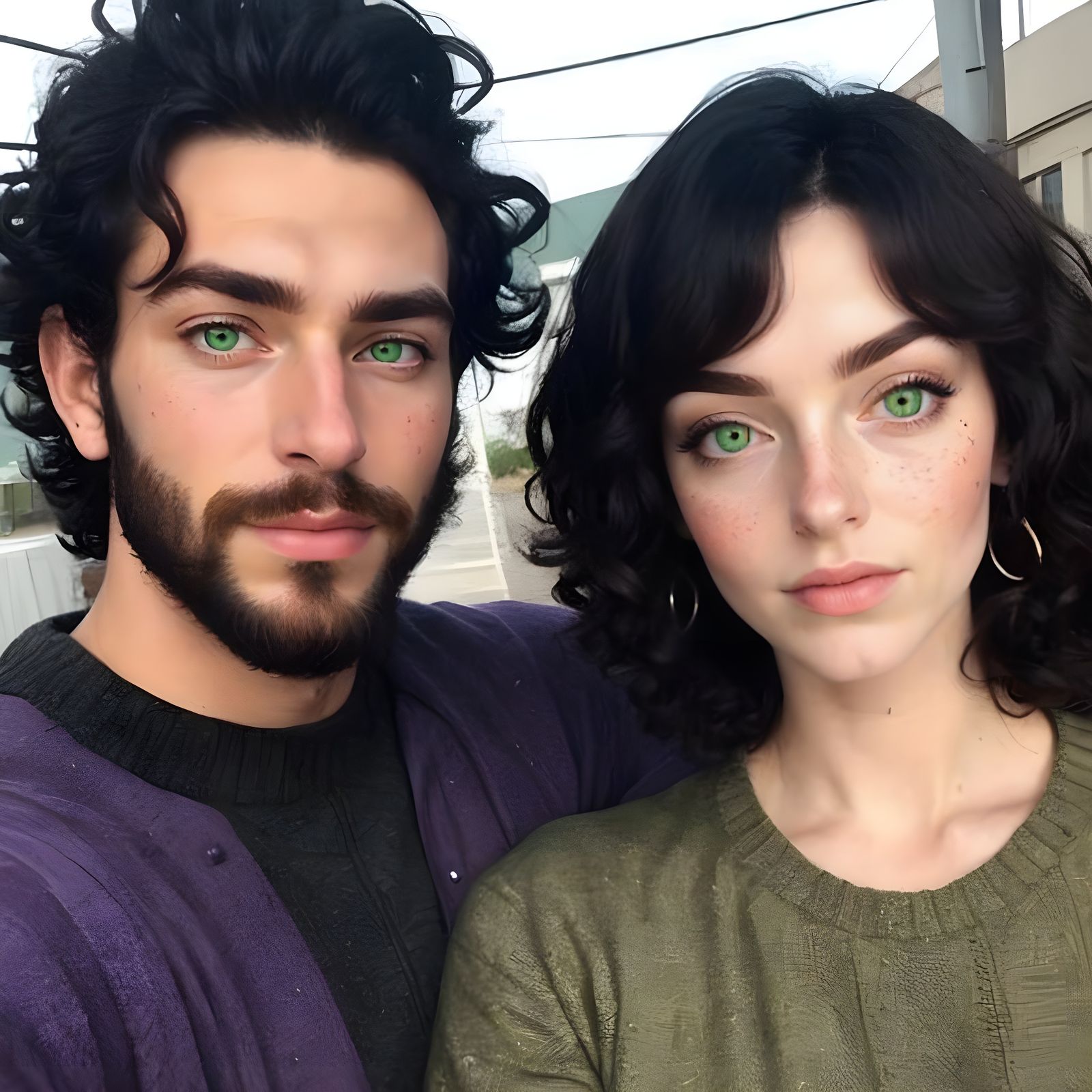 Friendly Cajun Twins with Curly Hair and Freckles