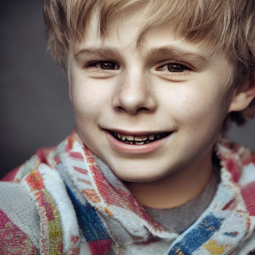 Cute Boy in Soft Focus Portrait