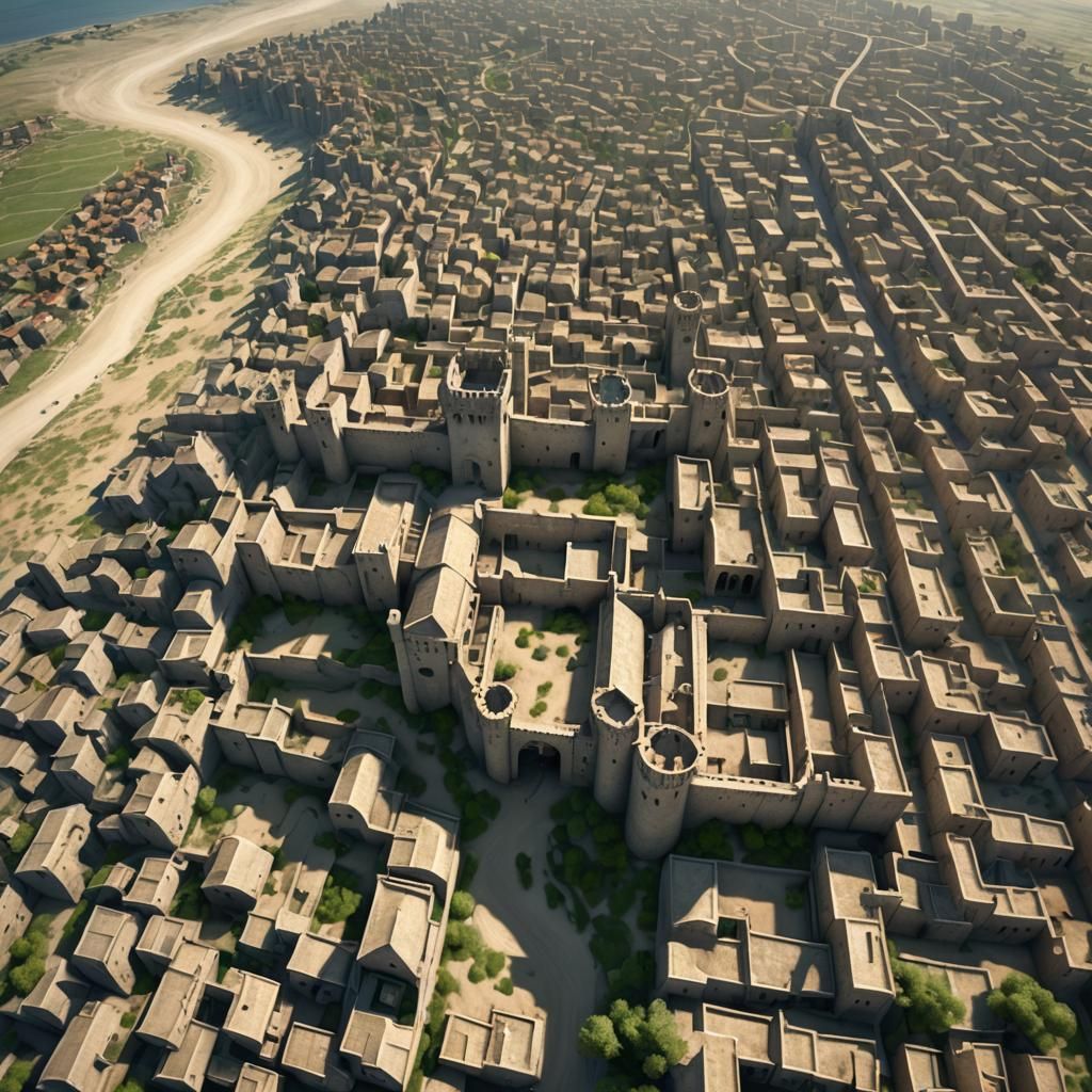 Medieval Cityscape: Antioch in Detailed 3D Graphics