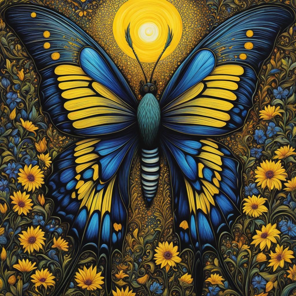 Butterfly Angel in Gothic Surrealist Style