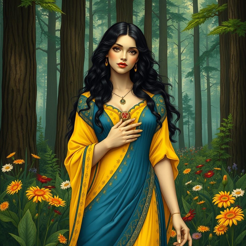 Snow White in Art Nouveau Style