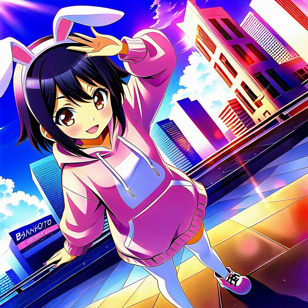 Kawaii Thai Bunny Girl in Anime Style