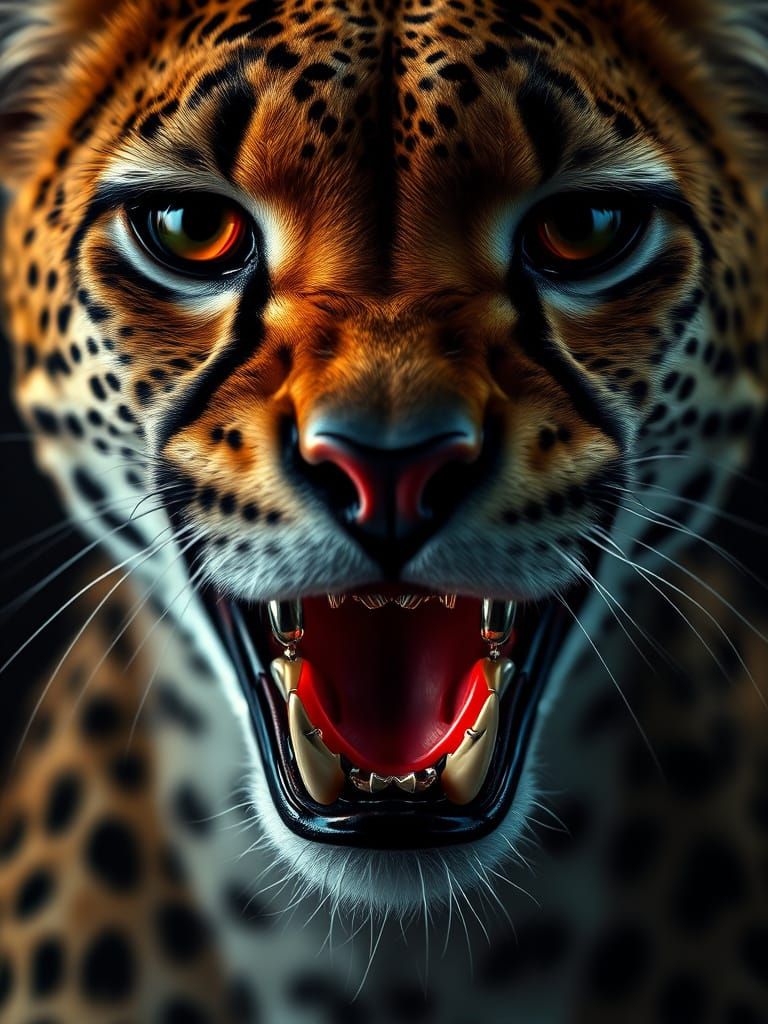 Mother Cheetah in Chrome and Velvet
