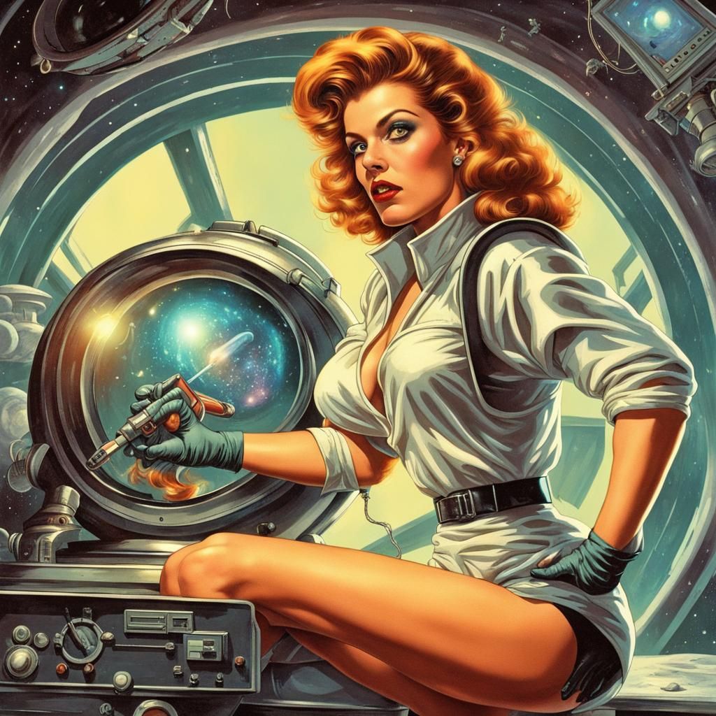 Retro-Futuristic Heroine on Alien Planet