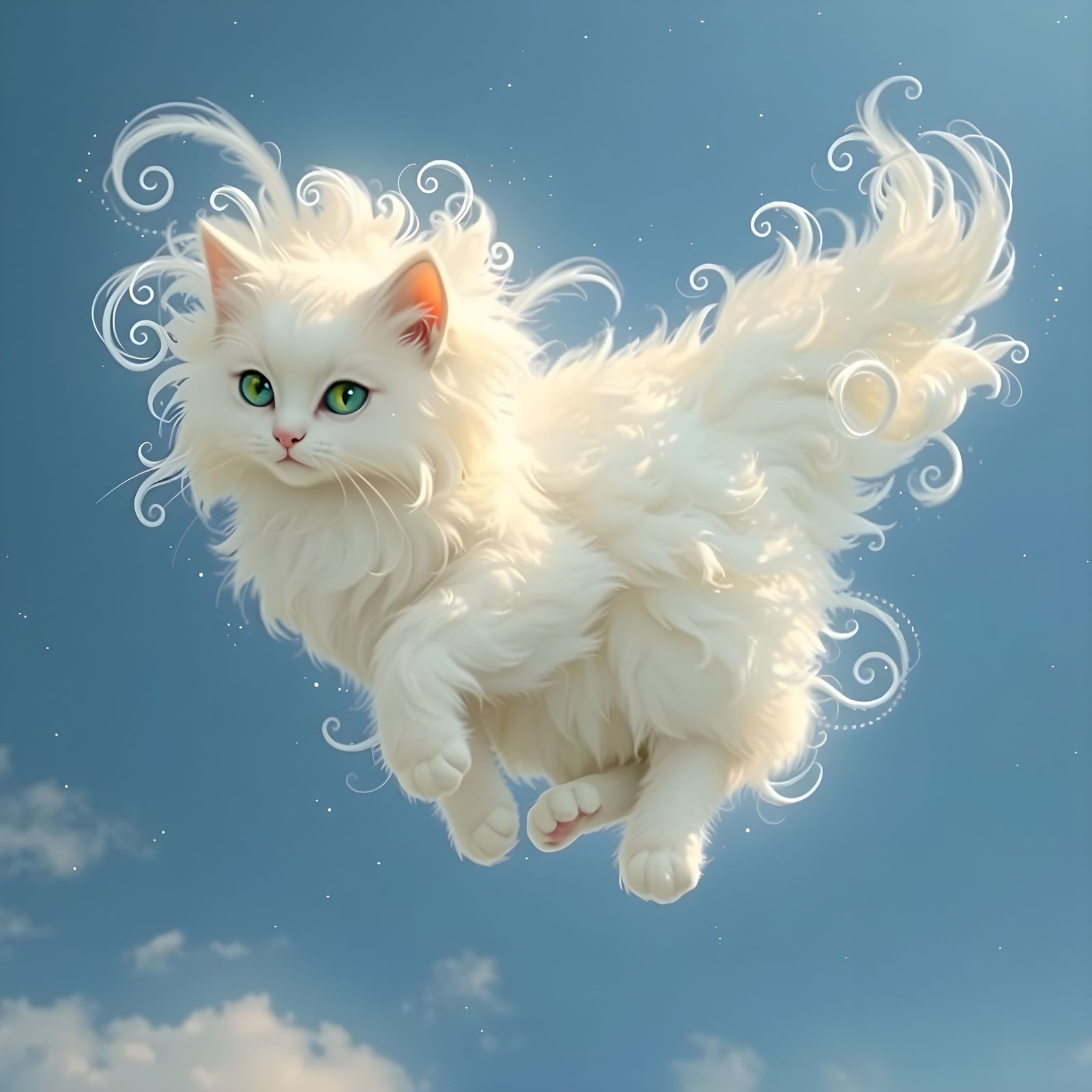 Cloud Cat: Dreamy Sky Art Inspired by Parrish