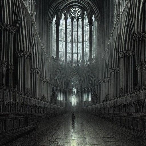 Gothic Cathedral in Horror Style