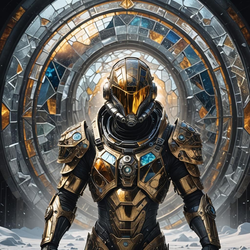 Biomechanical Astronaut Ballet in Wasteland: Digital Matte P...