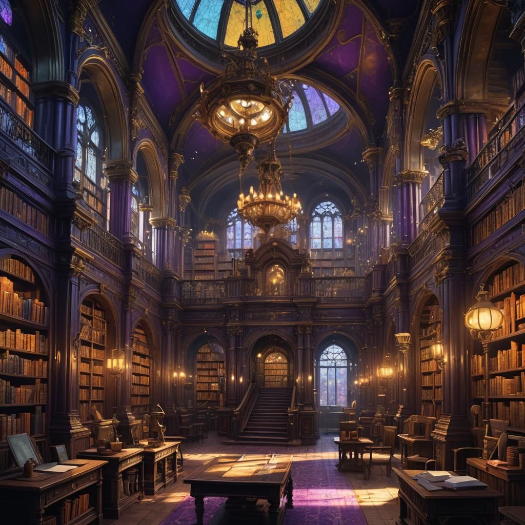 Ancient Gothic Library: Dark Fantasy Concept Art
