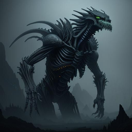 Mist-Shrouded Humanoid in Dark Fantasy Style