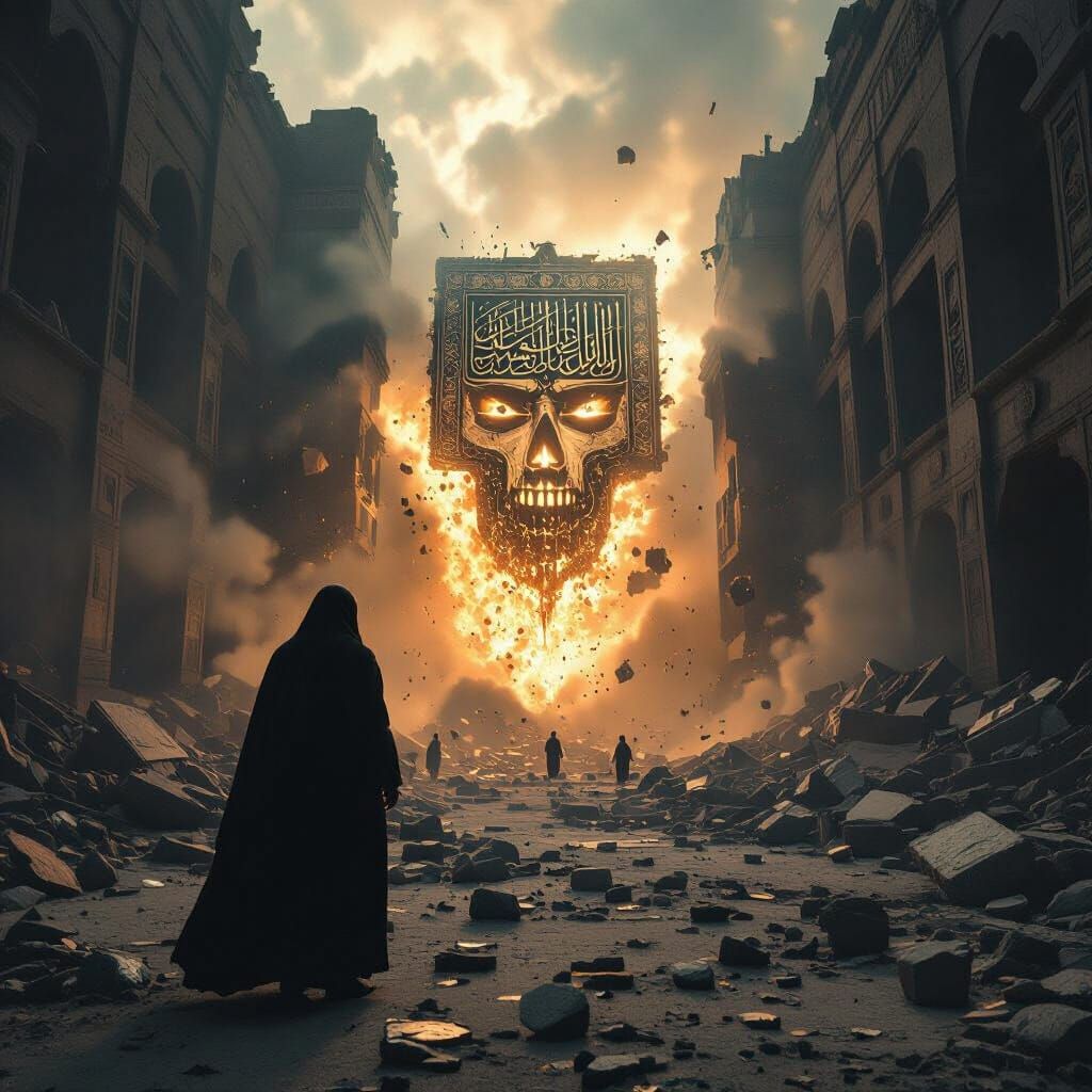 Dramatic Quranic Doomsday Scene in Cinematic Style