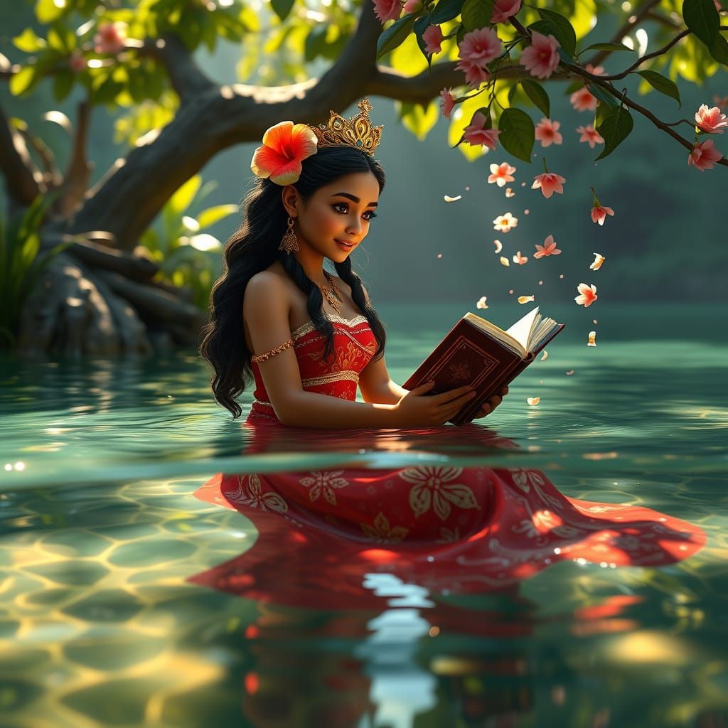 Serenely Lost in Nature's Oasis, Inspired by Unreal Engine