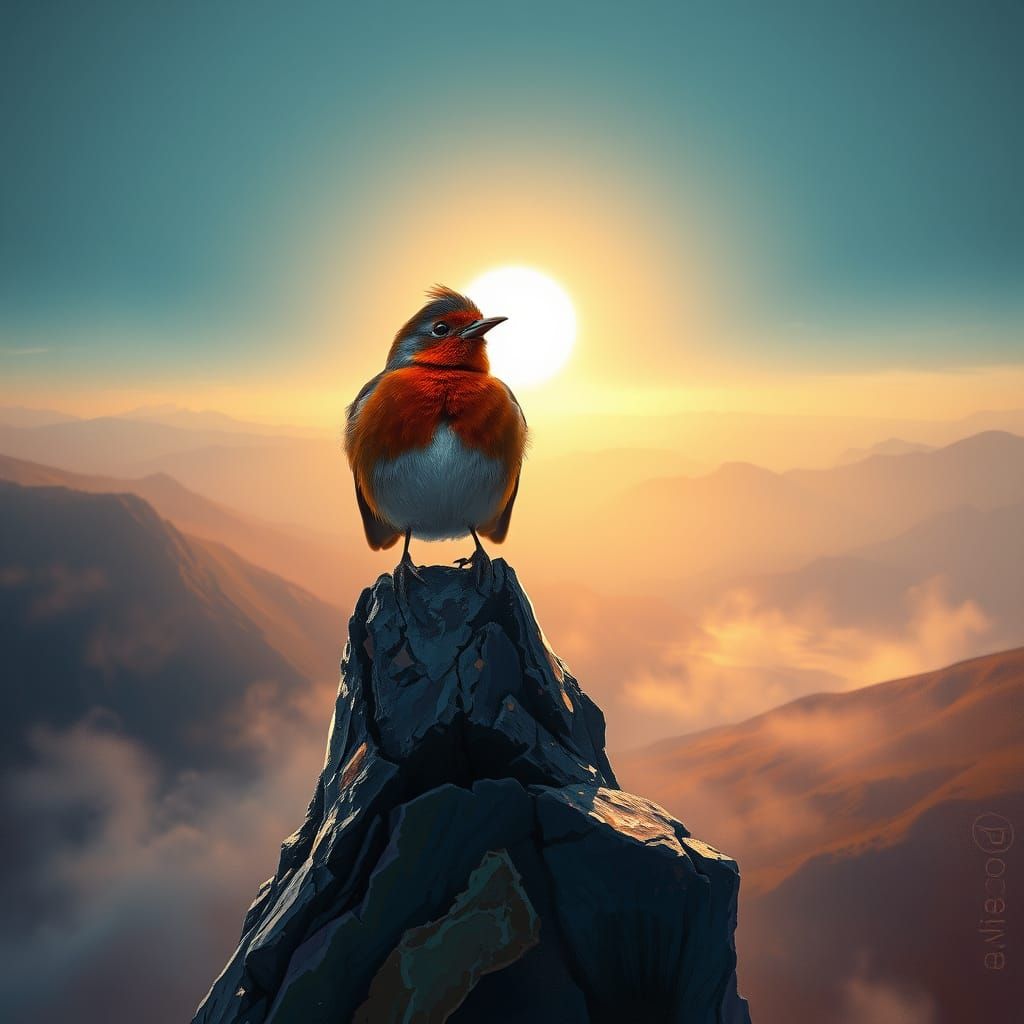 Robin at Dawn: A Digital Matte Painting