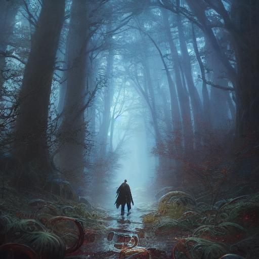 Magical Forest Dark Fantasy Concept Art