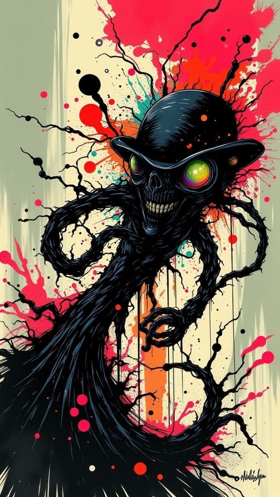 Skanet Robot Trumpet Player in Retro Comic Style