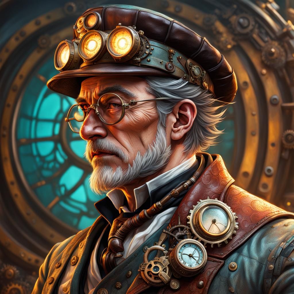 Steampunk ER Doctor in Hyperrealistic Splash Art