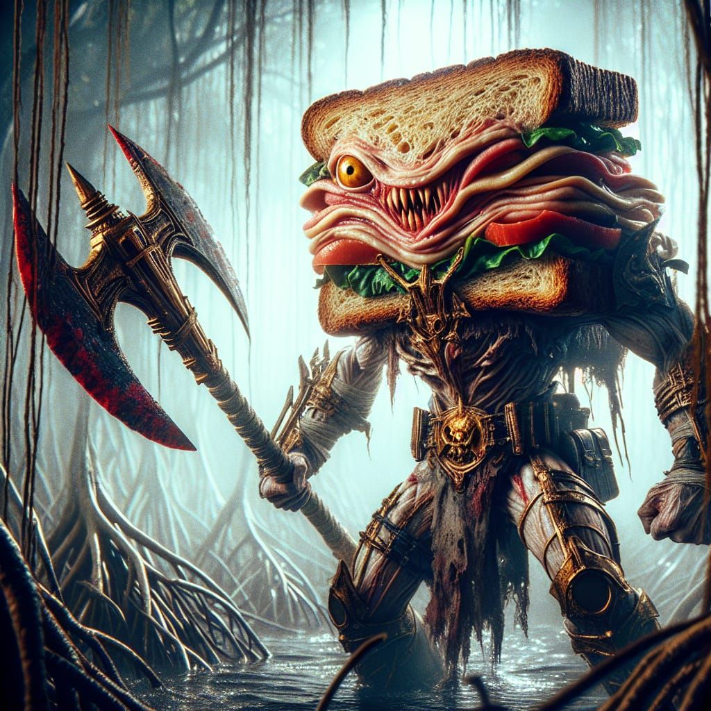 Enraged Sandwich Creature with Axe in Mystic Plains