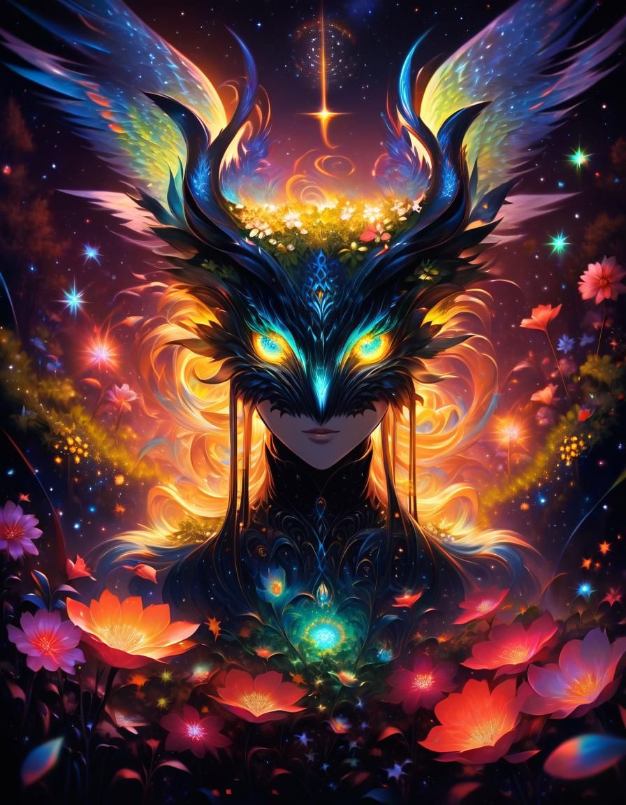 Surreal Ink Monster in Mystical Forest