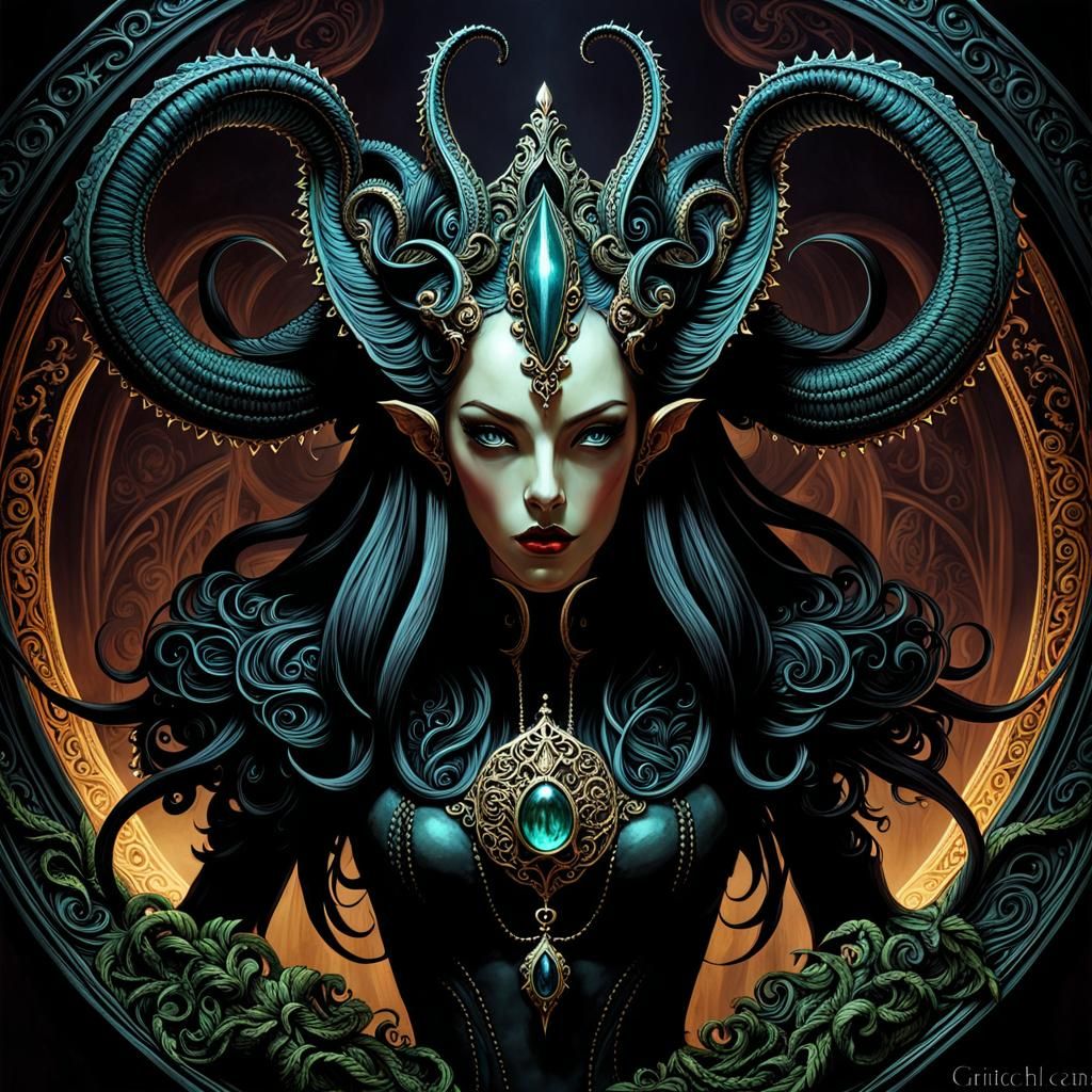 Ornate Eldritch Scene from Grimdark Fantasy